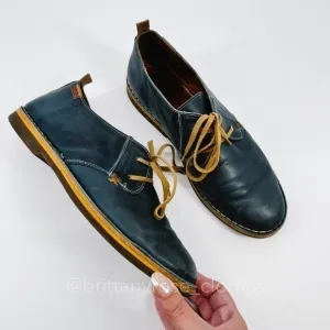 PIKOLINOS Royal Blue Leather Oxford Lace Up Shoes