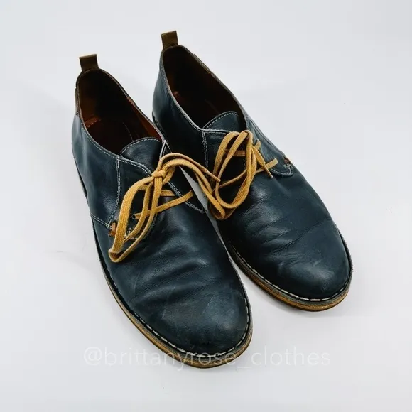 PIKOLINOS Royal Blue Leather Oxford Lace Up Shoes