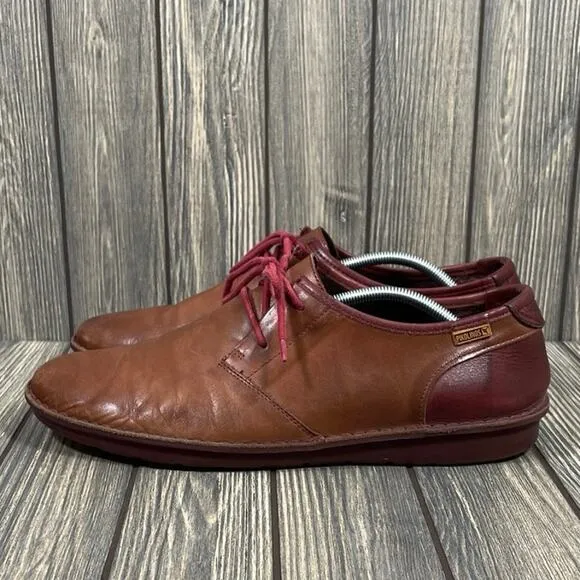 Pikolinos Santiago Men Leather Casual Shoes Sz 12 Calf Skin Comfort Brown Soft