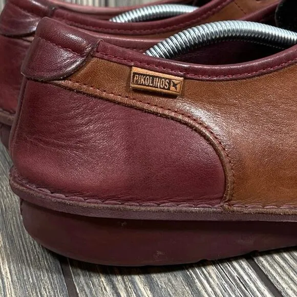 Pikolinos Santiago Men Leather Casual Shoes Sz 12 Calf Skin Comfort Brown Soft