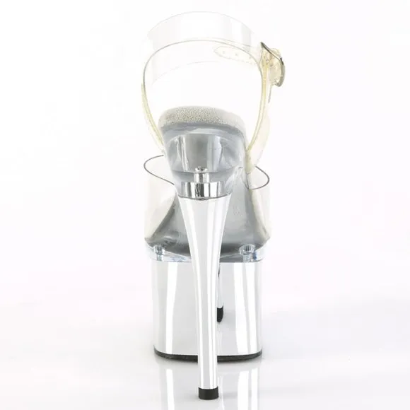 Platform Clear Chrome High Heel Shoes