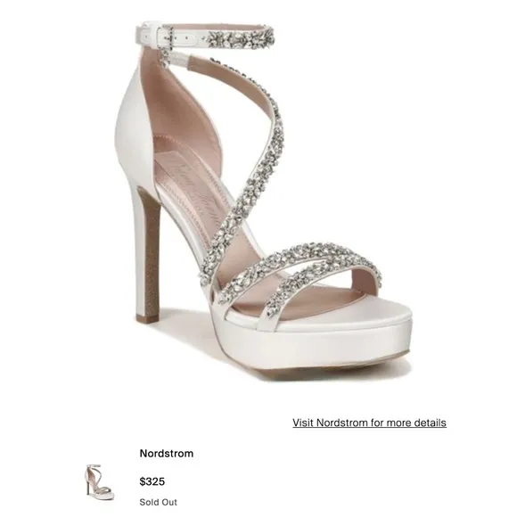 Pnina Tornai Love White Jeweled Embellished Satin Platform Sandals / Heels