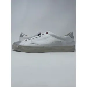 POLO‎ Ralph Lauren Longwood White Silver Sneakers Distressed Mens Size 13 NEW