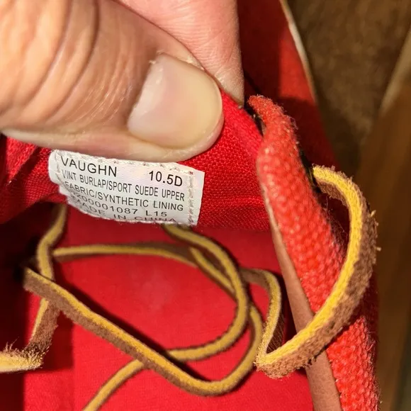 Polo Ralph Lauren Size 10.5 M VAUGHN Red Burlap Fashion Sneakers New Mens Shoes