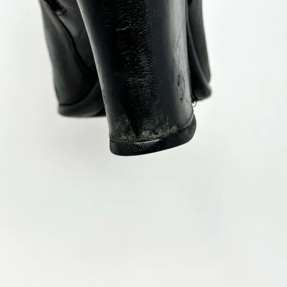 PRADA Black Leather Heel Booties