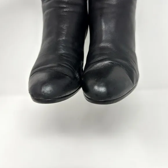 PRADA Black Leather Heel Booties