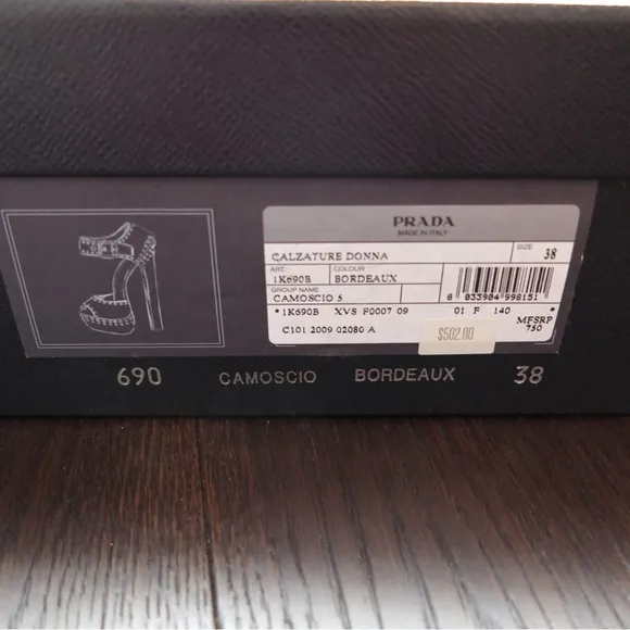Prada Burgundy Studded Women's Heels