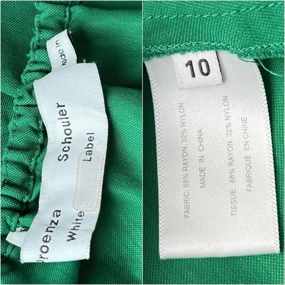 PROENZA SCHOULER Emerald Crepe Ruched Smocked Tie Front Sleeveless Midi Dress 10