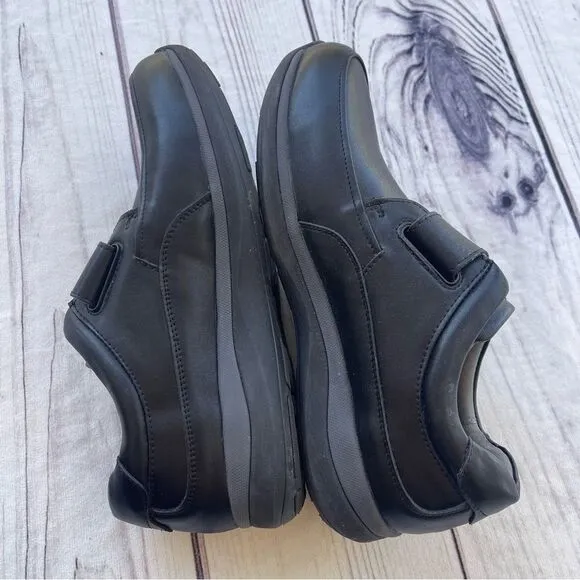 Propet Parker Black Leather Casual Comfort Shoes Mens Size 10  Strap MCA033L