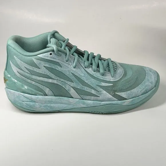 Puma Lamelo Ball Jade MB. 02 Gold Lake Green Team Gold Shoes Size 9.5 378284-01