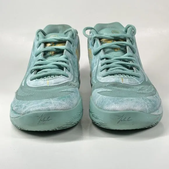 Puma Lamelo Ball Jade MB. 02 Gold Lake Green Team Gold Shoes Size 9.5 378284-01