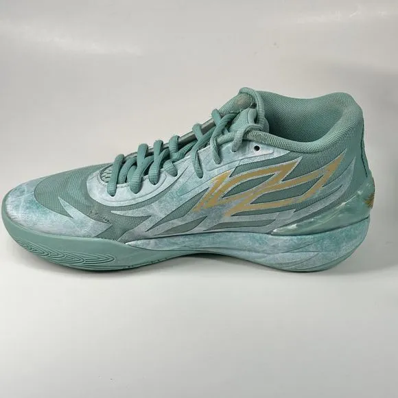 Puma Lamelo Ball Jade MB. 02 Gold Lake Green Team Gold Shoes Size 9.5 378284-01