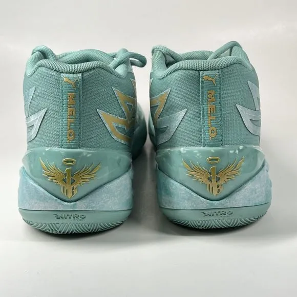 Puma Lamelo Ball Jade MB. 02 Gold Lake Green Team Gold Shoes Size 9.5 378284-01