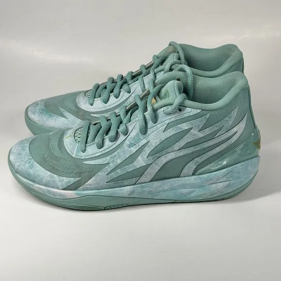 Puma Lamelo Ball Jade MB. 02 Gold Lake Green Team Gold Shoes Size 9.5 378284-01
