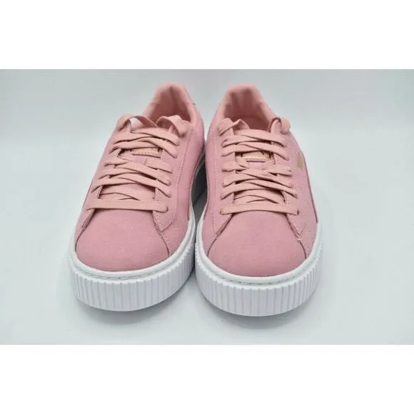 Puma Women Size 8.5 Suede Gold Bridal Rose Pink Metallic Platform Sneakers Shoes