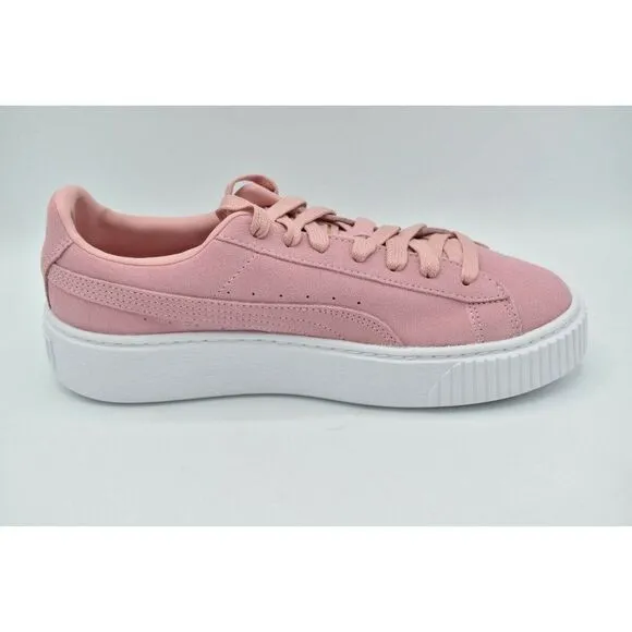 Puma Women Size 8.5 Suede Gold Bridal Rose Pink Metallic Platform Sneakers Shoes