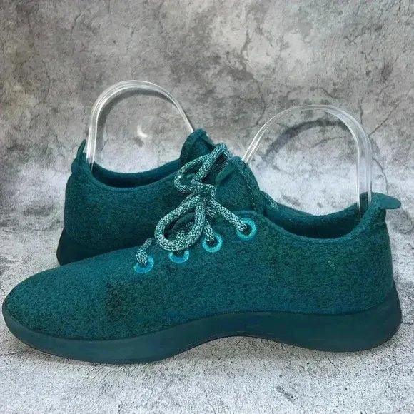 R2-6-4. ALLBIRDS RUNNING SHOES SNEAKERS MERINO WOOL TUKE TEAL BLUE WOMEN’S 7