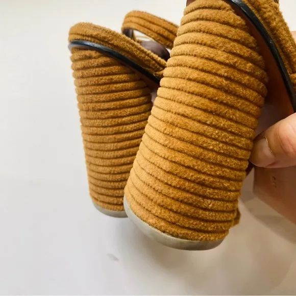 Rachel Comey brown corduroy heel sandals