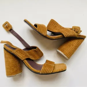 Rachel Comey brown corduroy heel sandals