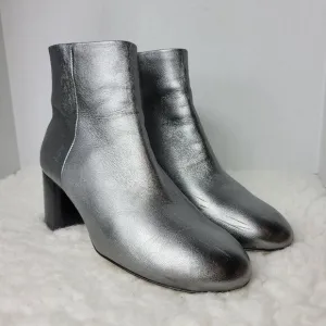 Rag &amp; Bone Drea Womens Boot Size 7.5 Metallic Silver Ankle Bootie Shoes