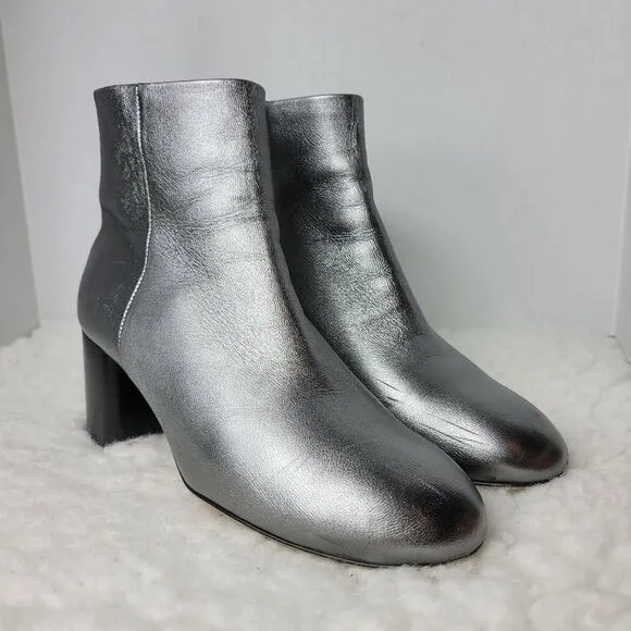 Rag &amp; Bone Drea Womens Boot Size 7.5 Metallic Silver Ankle Bootie Shoes