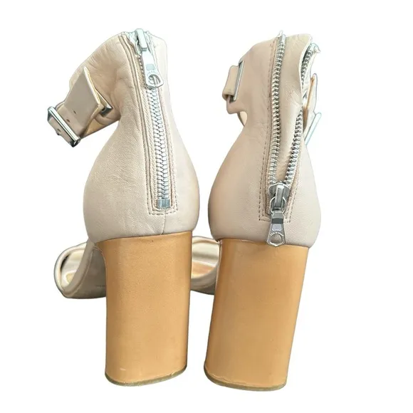 RAG &amp; BONE ELLIS NUDE ANKLE ZIPPER HEELED SANDALS 9