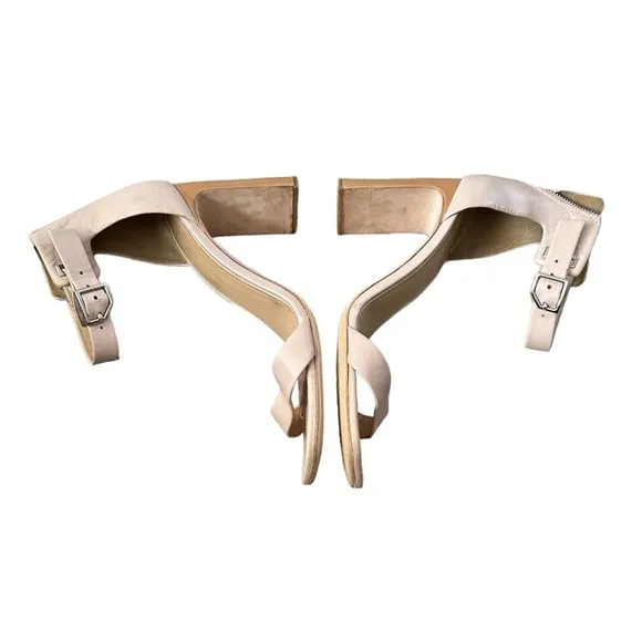 RAG &amp; BONE ELLIS NUDE ANKLE ZIPPER HEELED SANDALS 9