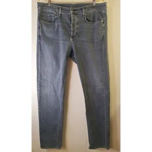 RAG &amp; BONE NEW YORK Fit 2 Slim Jeans Men's 38 Grey Button Fly Straight Stretch