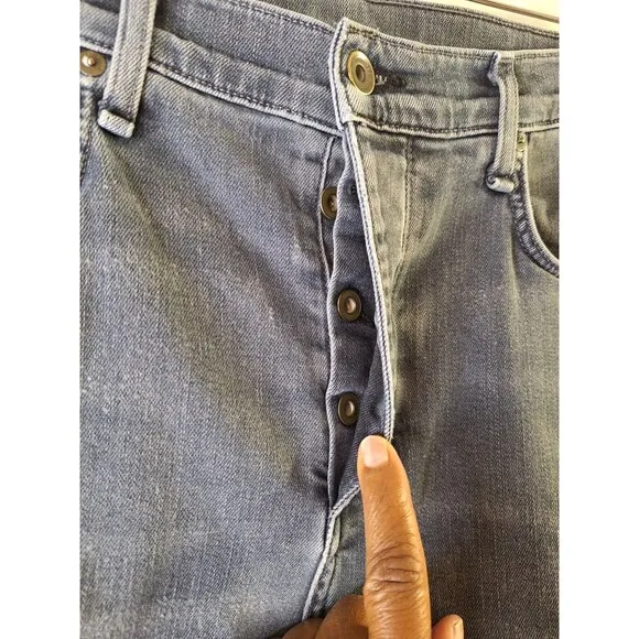 RAG &amp; BONE NEW YORK Fit 2 Slim Jeans Men's 38 Grey Button Fly Straight Stretch