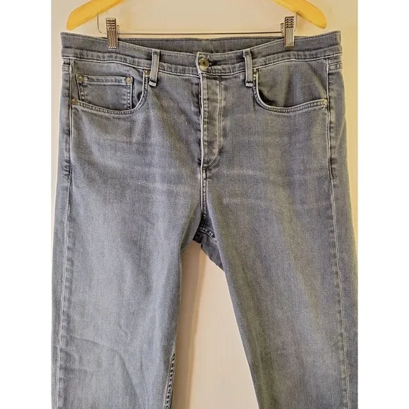 RAG &amp; BONE NEW YORK Fit 2 Slim Jeans Men's 38 Grey Button Fly Straight Stretch