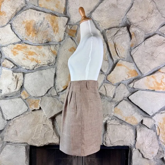 Ralph Lauren Blue Label c. 1980s Linen Skirt Birch &amp; Ivory Tweed | 8