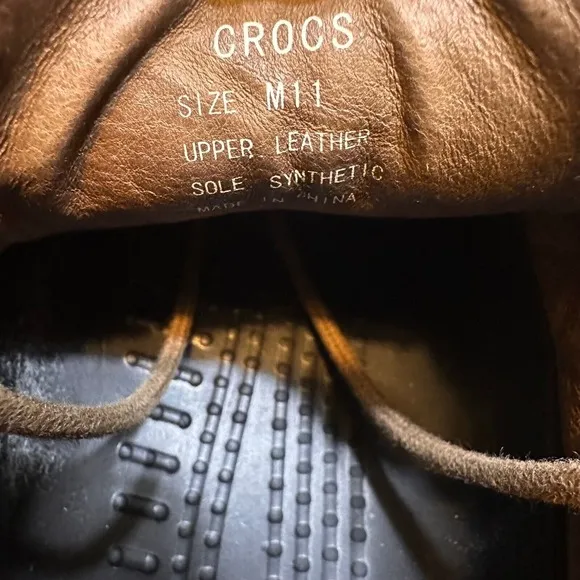 Rare Crocs Duck Axel All Terrain Island Leather / Rubber Clog Boat Shoes Mens 11