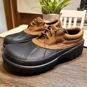 Rare Crocs Duck Axel All Terrain Island Leather / Rubber Clog Boat Shoes Mens 11