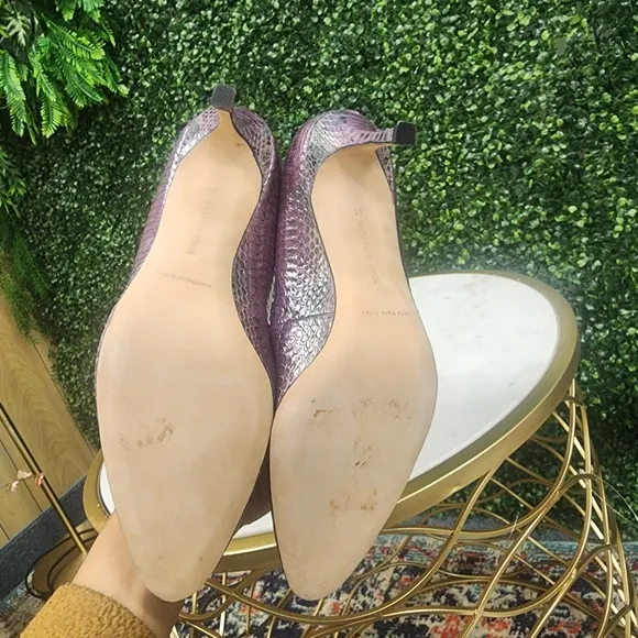 Rare Manolo Blahnik Elegant Purple Snakeskin Python Heels 41