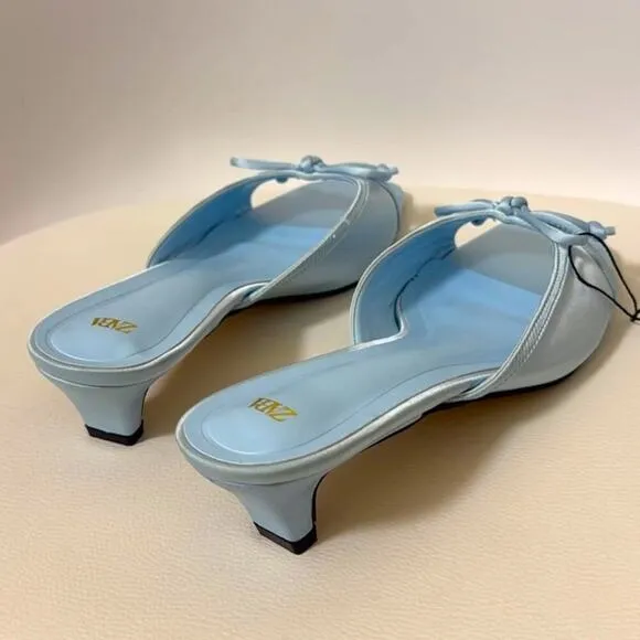 RARE!!! ZARA Kitten Heel Slides NWT