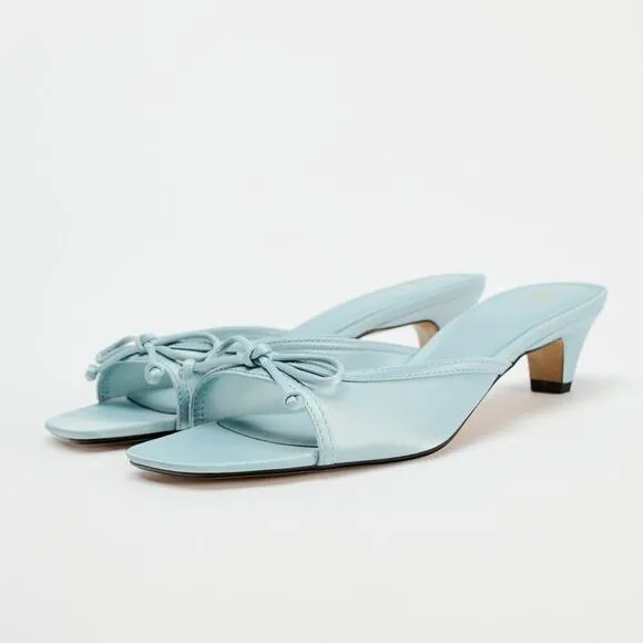 RARE!!! ZARA Kitten Heel Slides NWT