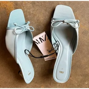 RARE!!! ZARA Kitten Heel Slides NWT