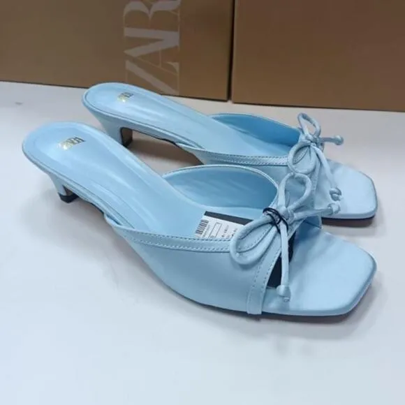 RARE!!! ZARA Kitten Heel Slides NWT