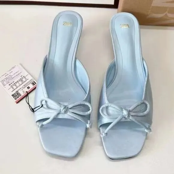 RARE!!! ZARA Kitten Heel Slides NWT
