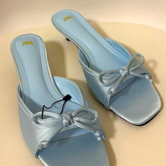 RARE!!! ZARA Kitten Heel Slides NWT