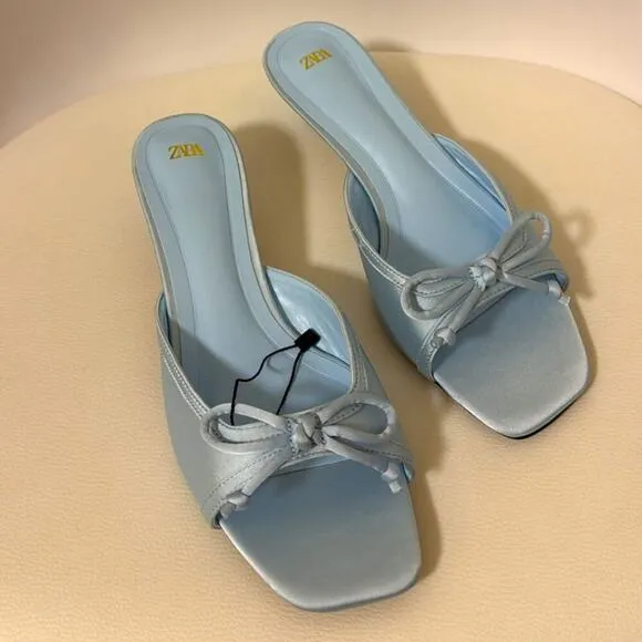 RARE!!! ZARA Kitten Heel Slides NWT