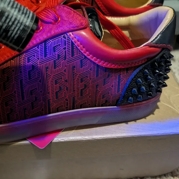 Red and Black Spiked Christian Loubotines