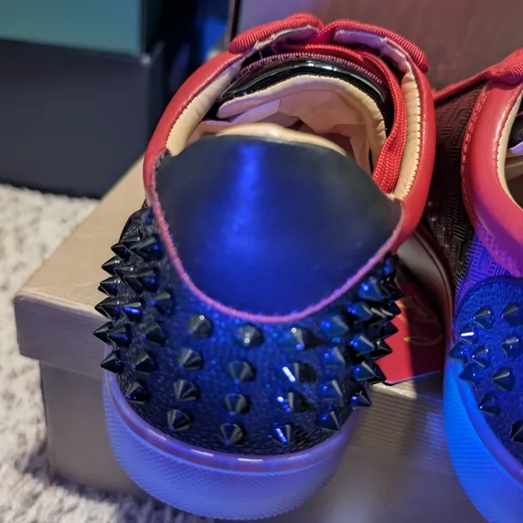 Red and Black Spiked Christian Loubotines
