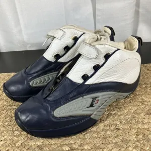 REEBOK Allen Iverson IV Answer Navy White Leather Basketball‎ Shoes Men's Sz 1