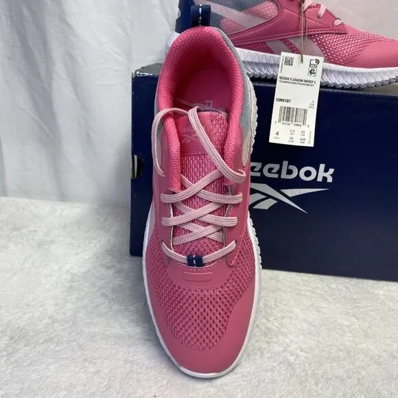 Reebok Flexagon Energy 3 Running Shoes Sneakers Kids Size 4 Pink/Blue GW0107 New