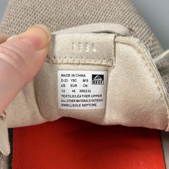 Reef Shoes Mens 12 Beige Tan Swellsole Neptune Comfort Knit Sneaker Lightweight