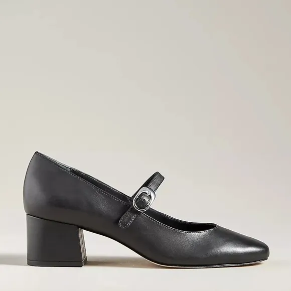 Reformation Max Block Heel Mary Jane Shoes in Black Size 11 NWOT