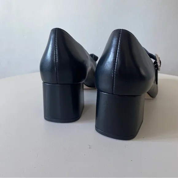 Reformation Max Block Heel Mary Jane Shoes in Black Size 11 NWOT