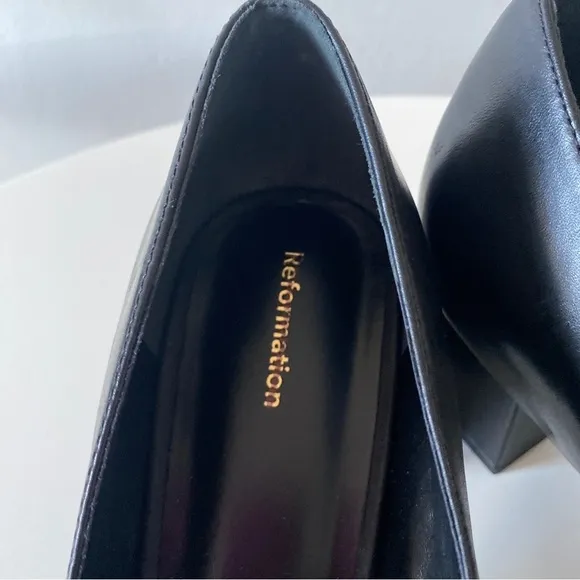 Reformation Max Block Heel Mary Jane Shoes in Black Size 11 NWOT