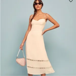 Reformation Ronan Midi Dress | White| Size 6 | Excellent Pre-Owned